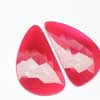 Natural Hot Pink Chalcedony Fancy Rose Cut Gemstone Pair Sold per 1 pair & Sizes 45mm x 25mm approx. Chalcedony is a cryptocrystalline variety of quartz. Comes in many colors such as blue, pink, aqua. Also known to lower negative energy for healing purposes. 